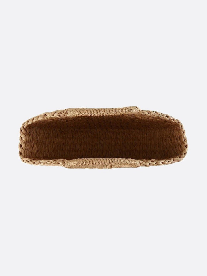 Natural wicker basket bag